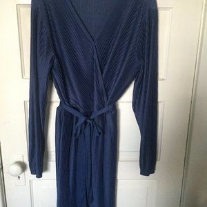 Navy Ribbed Free Flowing Dress